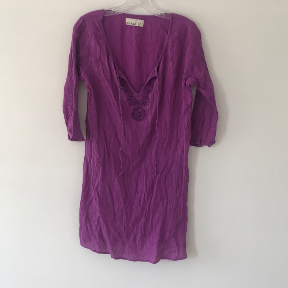 Old Navy purple tunic swimsuit cover